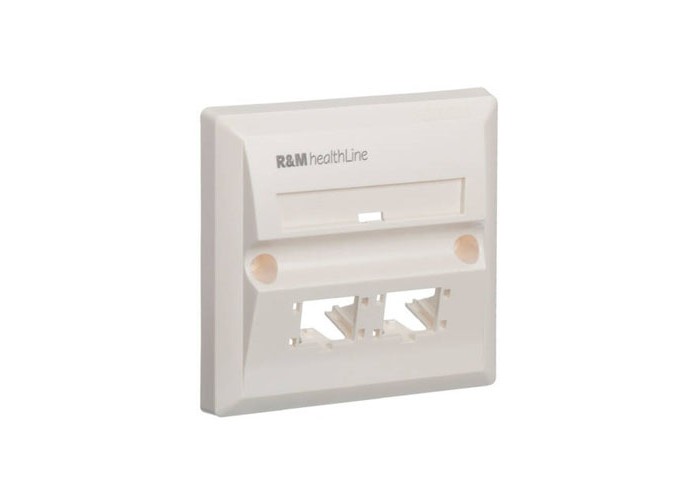 R&M R199514 BS pure 2x1-Port white Faceplate 